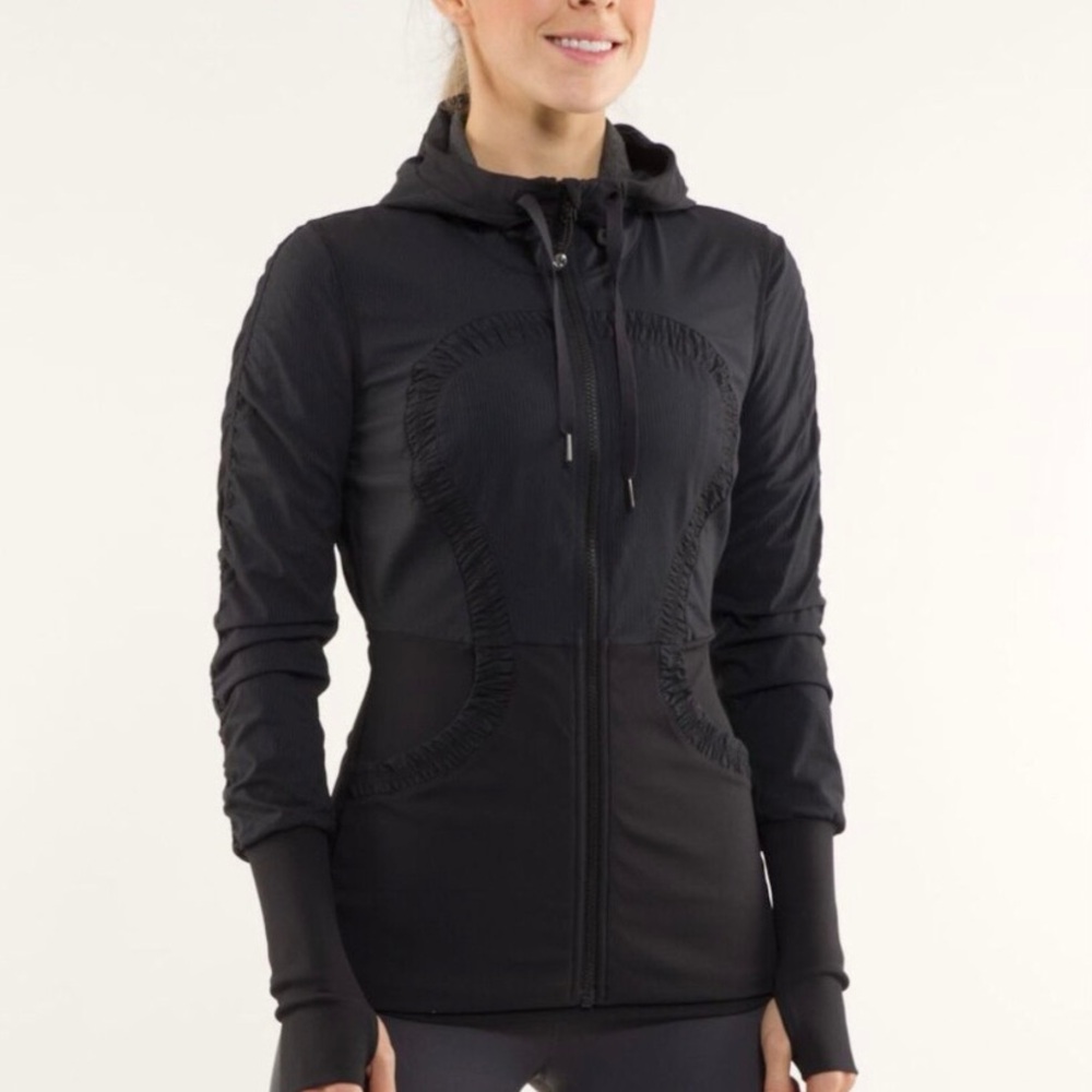 Lululemon Dance Studio Reversible Jacket Size 8 Black Grey